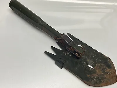 Vintage Camping / Army Style Folding Locking Unique Small AGED WORN FAIR Shovel • $17.99