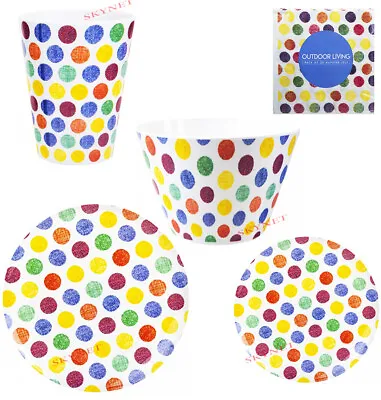 Melamine Dinner Set Camping Picnic Plastic Beakers Plates Bowl Napkin Tumbler • £14.99