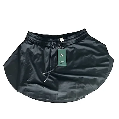 $15.99 • Buy Halara Womens Large Tiered Hem 2 In 1 Skirt W Build In Shorts Drawstring Black