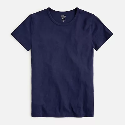 NWT J.Crew Women's XXL 1X Painter Slub 100% Cotton Crewneck SS T-Shirt Navy • $22.99