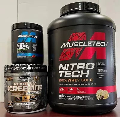 MuscleTech Nitro Tech 100% Whey Gold French Vanilla Cream / Creatine / Creactor • $104.99