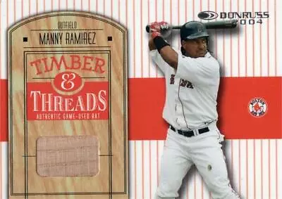 Manny Ramirez Used Bat Patch Baseball Card 2004 Donruss Timber & Threads #TT32 • $12