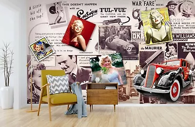 3D Marilyn Monroe 2298NA Wallpaper Wall Mural Removable Self-adhesive Fay • $49.86