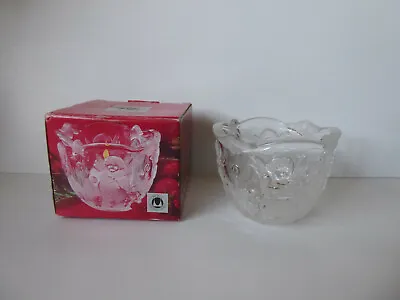 Vintage Walther Glass Germany Angels Candle Holder Bowl Labelled Boxed • £14