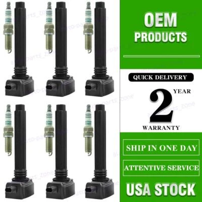 $58.99 • Buy 6 Pack Ignition Coil & Iridium Spark Plug For Chrysler Jeep Dodge Ram 3.6L UF648