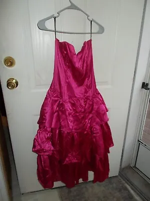 Vintage 80s Gunne Sax By Jessica McClintock RED Strapless  Dress  SIZE 9 • $35