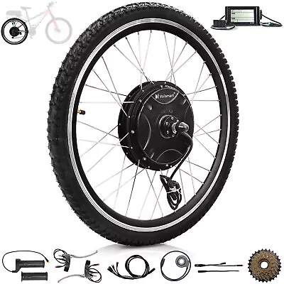 Waterproof 26  15OOW Rear Wheel Electric Bicycle Conversion Kit E-bike Motor LCD • £254.99