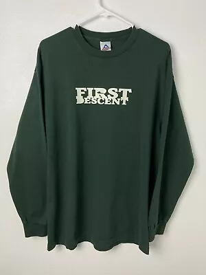 First Descent Snowboarding 2005 Movie Men's L Green Long Sleeve Shirt Promo VTG • $40