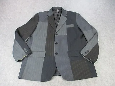 Marc Ecko Blazer Jacket Mens Extra Large Gray Black Cut Sew Patchwork Sport Coat • $39.95