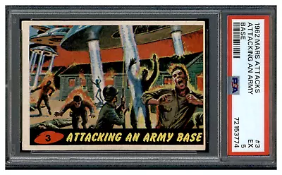 72153774 1962 Mars Attacks #3 Attacking An Army Base PSA 5 EX • $15.50