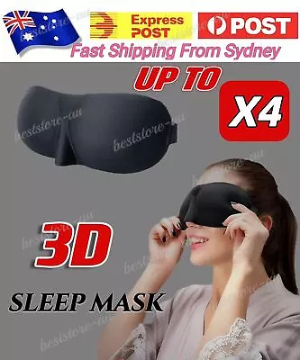 $8.68 • Buy 4x Travel Sleep Eye Mask Soft Memory Foam Padded Shade Cover Sleeping Blindfold