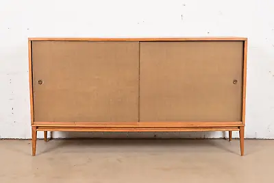 Paul McCobb Planner Group Birch Sliding Door Sideboard Credenza 1950s • $3995