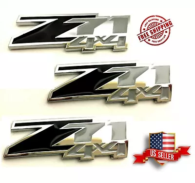 3- Black Z71 4x4 Emblem Badge Stick On For Sierra Chevy Silverado Tahoe Suburban • $19.49