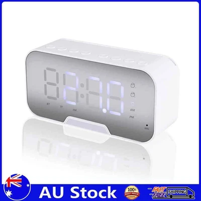 $24.52 • Buy Bluetooth Speaker Subwoofer FM Radio LED Mirror Alarm Clock Snooze Desktop Clock