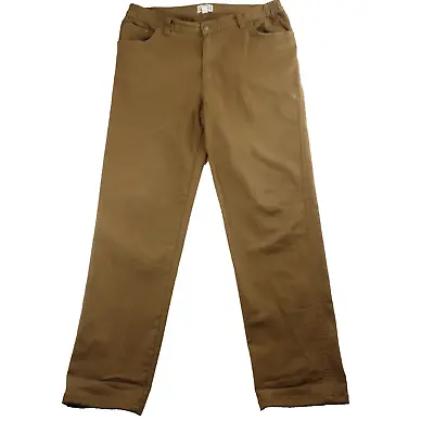 Liberty Blues Pants Mens 38-40 Tall Brown Elastic Waist Chino Straight Casual • $12.79