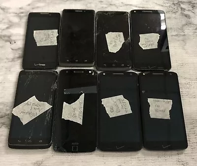 -lot Of 8 Motorola (xt1254/xt1585/xy1650/xt1080/xt926) Black | For P@rts/ Repair • $69.99