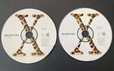 Apple Mac OS X V10.2 Jaguar Install Discs 1 & 2 Macintosh Operating System 2002 • $35