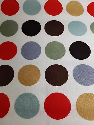 Laminated Cotton/Vinyl Cotton Fabric Vintage Large Spot - Remnant 130cms Wide • £8.99