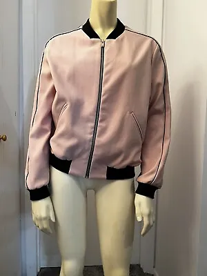 $25 • Buy Zara Basic Women's Light Solid Pink Windbreaker Jacket Long Sleeve Size S .