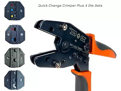 GIZWIZ Quick Change Ratchet Crimp Tool 4 Die Sets For Flag & Ring Terminal • $59.50