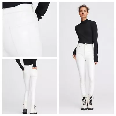 NWT Rag & Bone $495 Super High Rise Ankle Skinny Vinyl In White  Size: 29 • $99.20