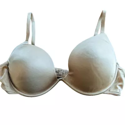 Vintage 1990s Vassarette Womens Sz 38C Lightly Padded T Shirt Bra Beige • $12.60