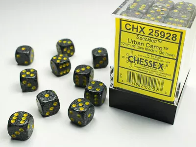 Chessex  Speckled® 12mm D6 Urban Camo™ Dice Block™ (36 Dice) • $13.50