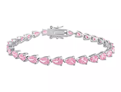 13.50 Carat (ctw) Lab-Created Pink Sapphire Tennis Bracelet Sterling Silver • $89.25