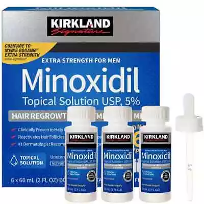 9 Months Supply Kirkland Minoxidil 5% Extra Strength Men Hair Regrowth + Dropper • $44.99