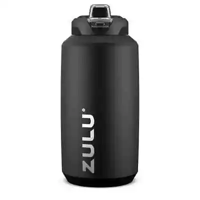 Zulu Black 64 Fl Oz. Half Gallon Stainless Steel Goals Jug Water Bottle • $19.73