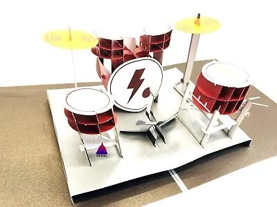 3D Pop Up Greeting Card Drum Set Musical Instrument Handmade Birthday Thank You  • $9.95