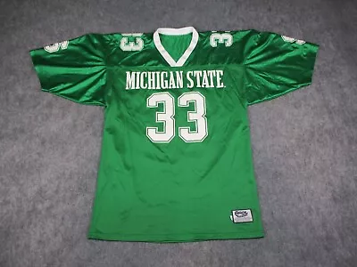 Vintage Michigan State Spartans Football Jersey Mens Medium Green Adult MSU 90s • $31.49