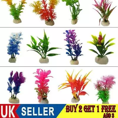 £2.27 • Buy Artificial Fake Grass Fish Tank Aquarium Plants Flower Plastic Ornament Docors~~