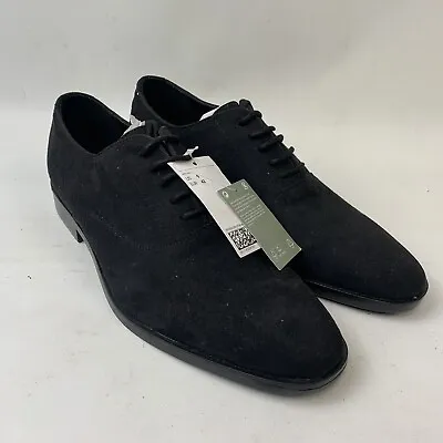 H&M Men’s 42 US 9 Faux Suede Black Dress Shoes Lace Shoe New • $17.99