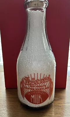 Universal Dairy Looking For Daylight Pyro Quart Milk Bottle Denton MD • $18