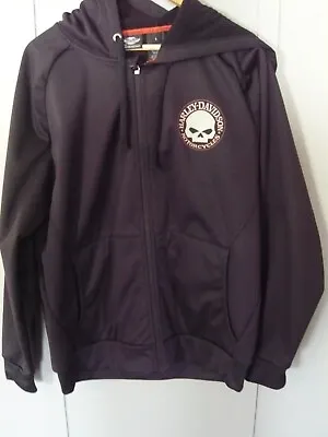 Harley Davidson Mens Willie G SKULL Zip Hoodie Jacket Polyester Reflective Sz L • $63