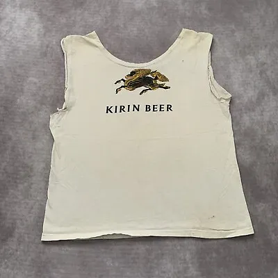 Vintage 80s Kirin Beer Tank Top Shirt Size L Single Stitch Japan Japanese Art  • $32.50