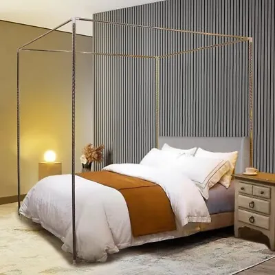 Stainless Steel Bed Canopy Frame Post Four Corner Bed Mosquito Netting Bracket • $38.99