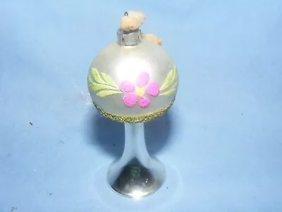 Vintage Glass Christmas Tree Decoration Bauble Table Lamp Hand Painted Rare • £35