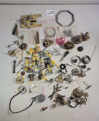 Vintage Clock Parts Lot Steampunk Brass Gears Springs Hardware Bezel Gruen C229 • $19.99