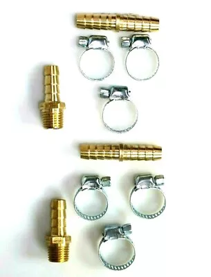 10 PC 3/8  Line AIR HOSE REPAIR KIT 1/4  NTP CLAMP NEW FIX SPLICE • $7.39