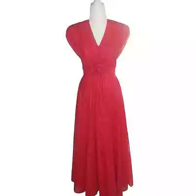 Vintage 1970's Chiffon Dress  Mike Benet Bombshell Red Formal  • $85