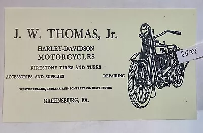 Early Greensburg Pa. Thomas Harley-davidson Motorcycles 3 Counties New Postcard • $9.95