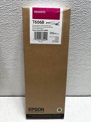 GENUINE EPSON T606B MAGENTA 220ml INK STYLUS PRO 4800 Date: November 2013 • $21.95