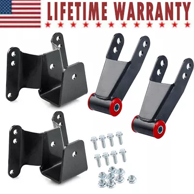 For C10 73-87 GMC Chevy Rear 4  Drop Shackles Hangers Leaf Spring Lowering Metal • $74.89