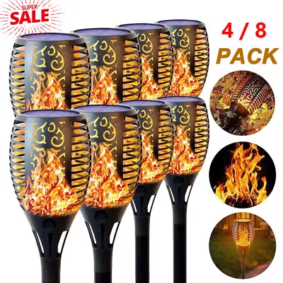 £18.67 • Buy 8× Flame Effect Solar Outdoor Lights Stake Garden Path Flickering LED Torch Lamp
