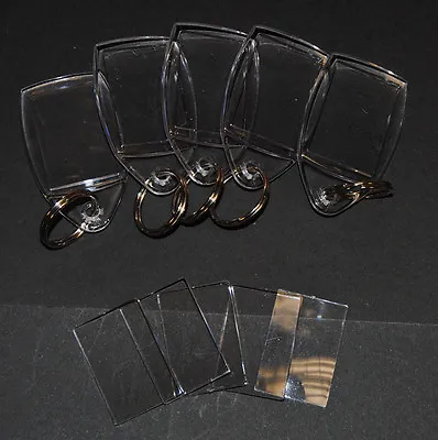 £14 • Buy 30 Blank Make Your Own Acrylic Plastic Quality Clear Keyrings 24x35mm Insert DIY