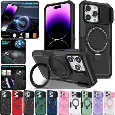 For IPhone 15 14 13 12 11 Pro Max Plus Magsafe Case Rotate Ring Stand Lens Cover • $13.99