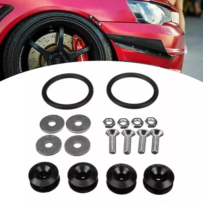 Black Aluminum Heavy Duty JDM Style Car Bumper Fender Quick Release Fastener Kit • $10.39