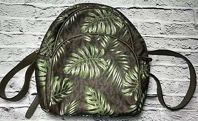 Michael Kors Leather Abbey Logo Palm Leaf Backpack Rare • $94.50